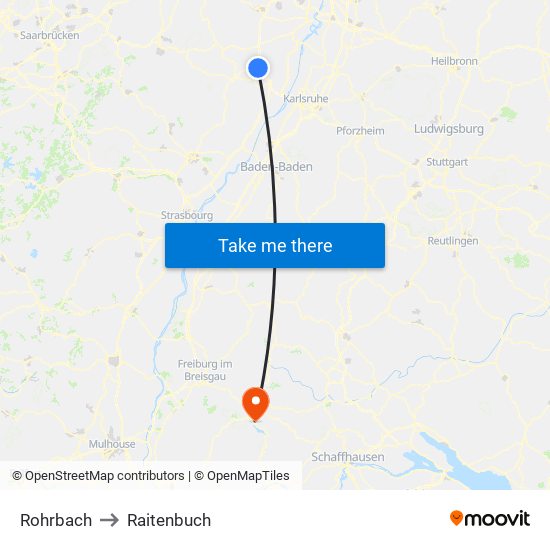 Rohrbach to Raitenbuch map