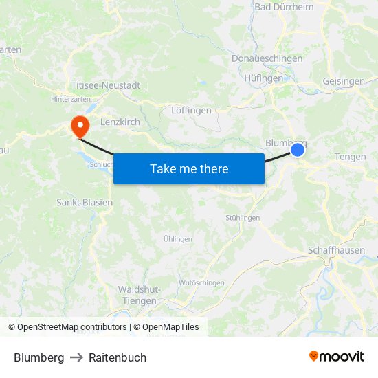 Blumberg to Raitenbuch map