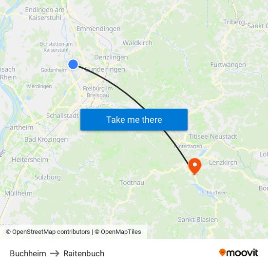 Buchheim to Raitenbuch map