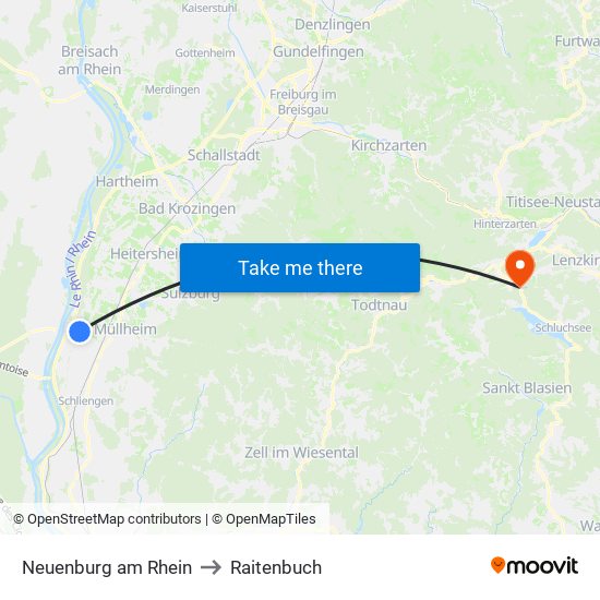 Neuenburg am Rhein to Raitenbuch map