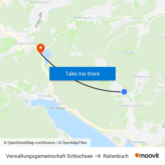 Verwaltungsgemeinschaft Schluchsee to Raitenbuch map