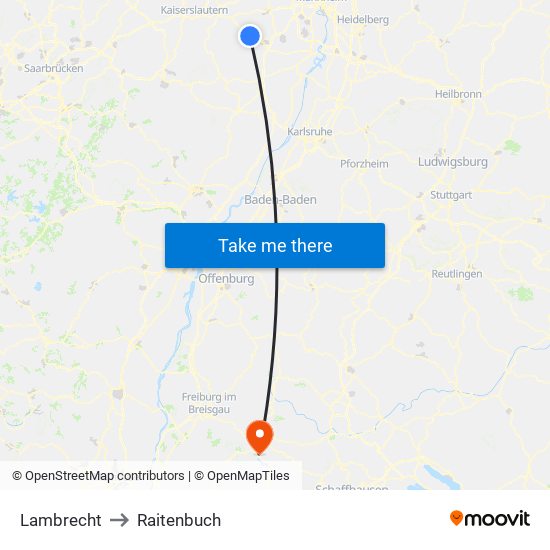 Lambrecht to Raitenbuch map