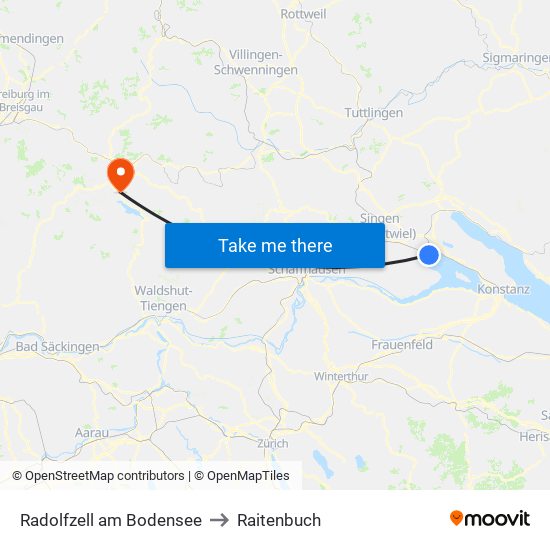 Radolfzell am Bodensee to Raitenbuch map