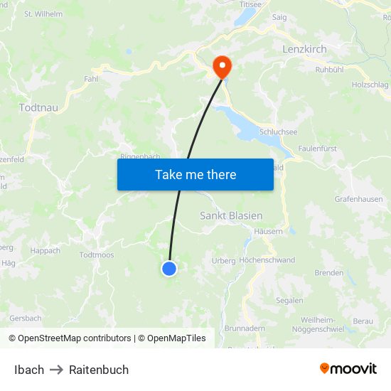 Ibach to Raitenbuch map