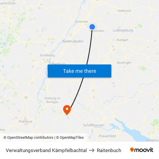 Verwaltungsverband Kämpfelbachtal to Raitenbuch map