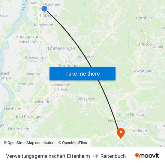 Verwaltungsgemeinschaft Ettenheim to Raitenbuch map