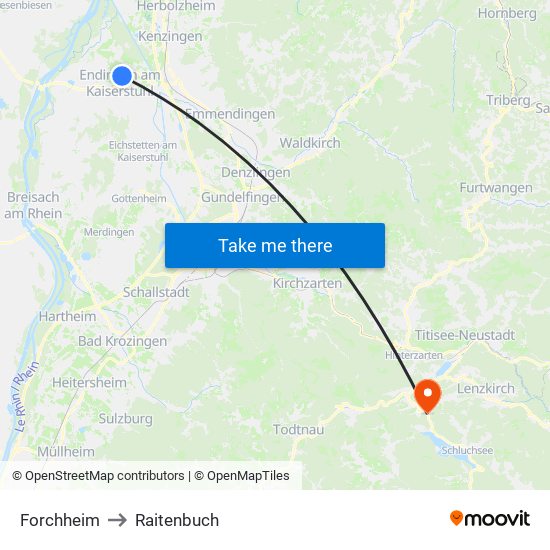 Forchheim to Raitenbuch map