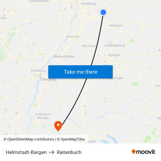 Helmstadt-Bargen to Raitenbuch map