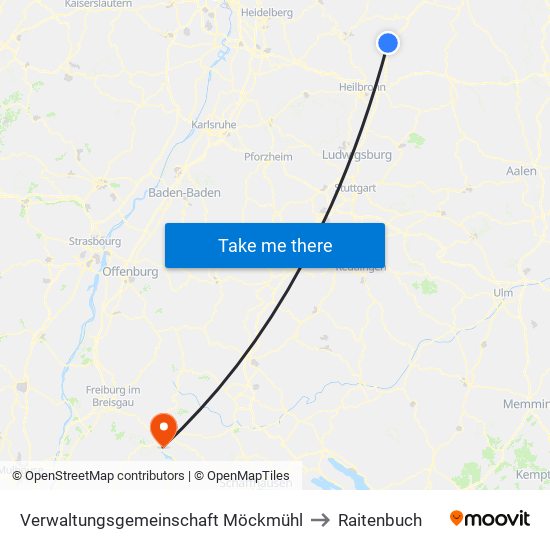 Verwaltungsgemeinschaft Möckmühl to Raitenbuch map