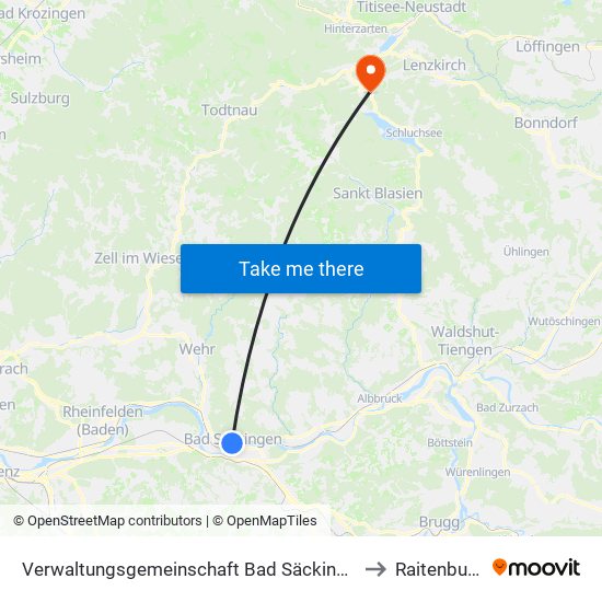 Verwaltungsgemeinschaft Bad Säckingen to Raitenbuch map