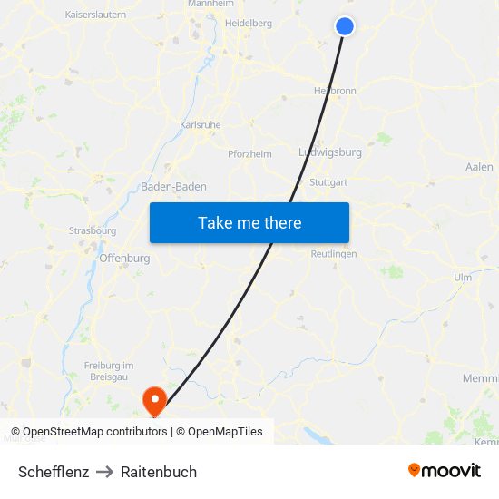 Schefflenz to Raitenbuch map