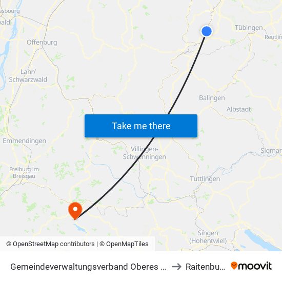 Gemeindeverwaltungsverband Oberes Gäu to Raitenbuch map