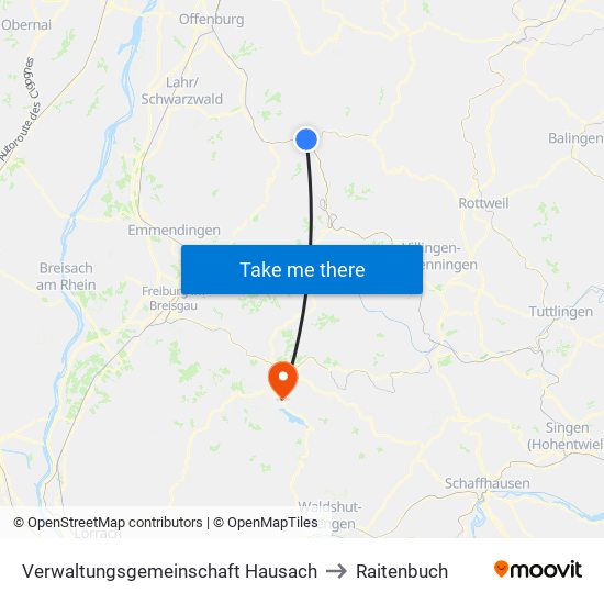 Verwaltungsgemeinschaft Hausach to Raitenbuch map