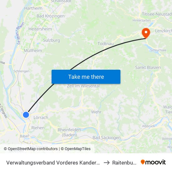 Verwaltungsverband Vorderes Kandertal to Raitenbuch map