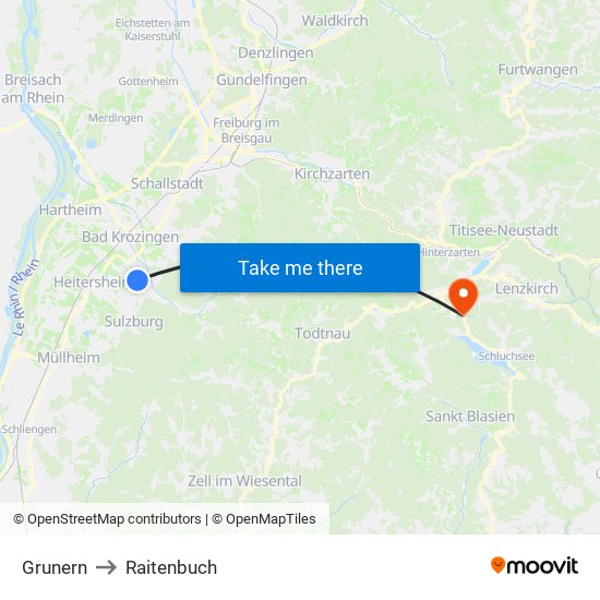 Grunern to Raitenbuch map