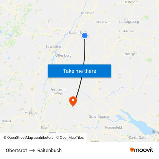 Obertsrot to Raitenbuch map