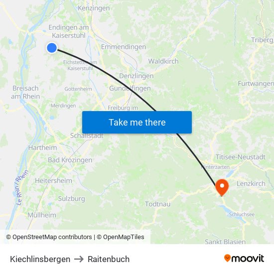 Kiechlinsbergen to Raitenbuch map