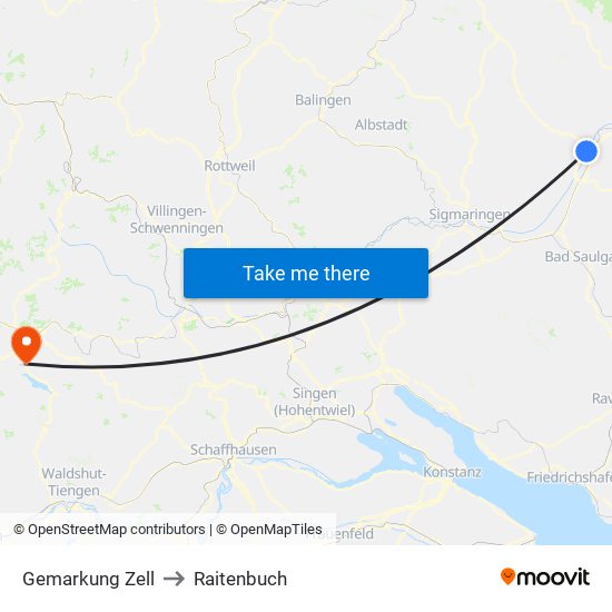 Gemarkung Zell to Raitenbuch map