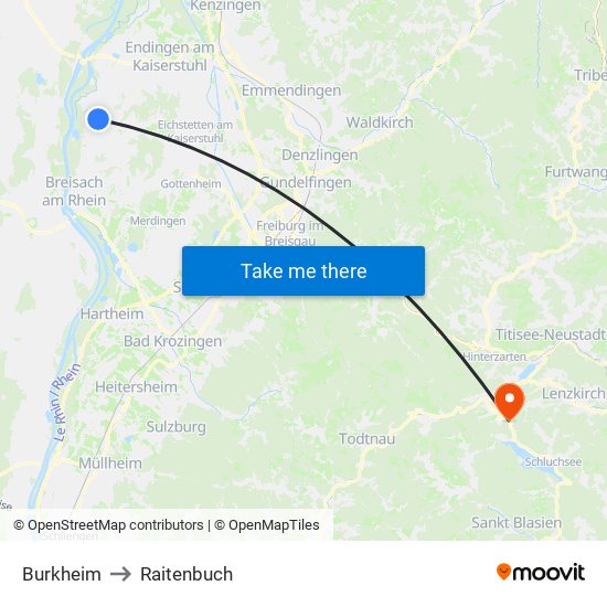 Burkheim to Raitenbuch map