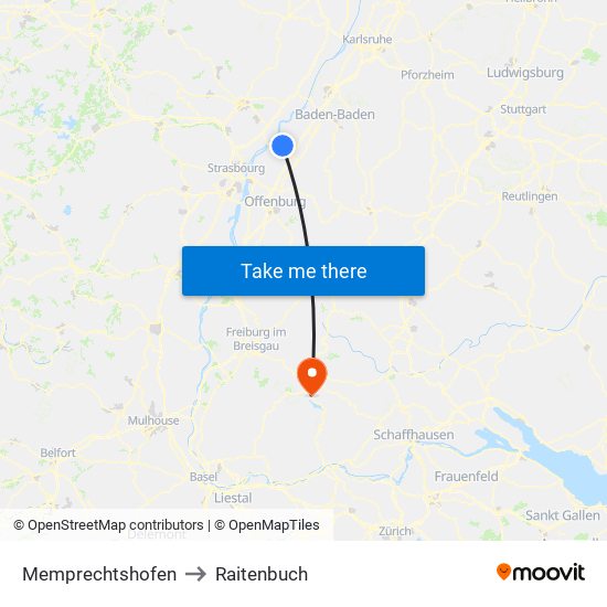 Memprechtshofen to Raitenbuch map