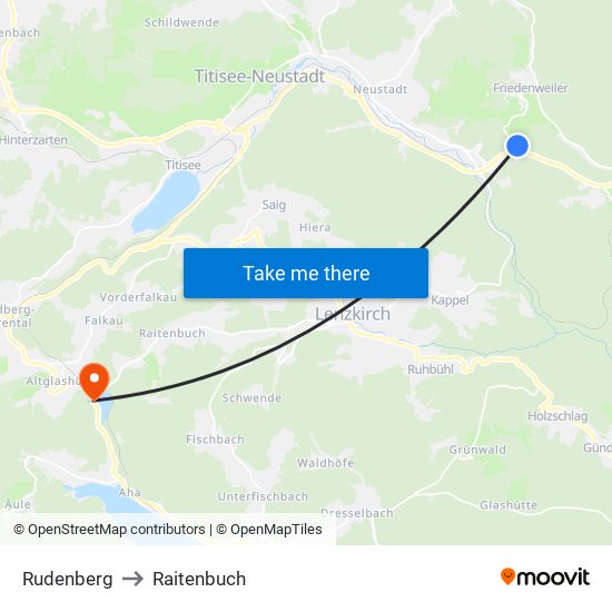 Rudenberg to Raitenbuch map