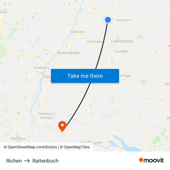 Richen to Raitenbuch map