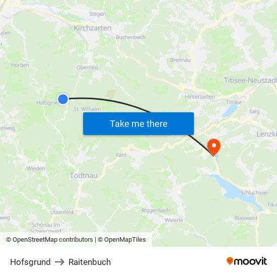 Hofsgrund to Raitenbuch map
