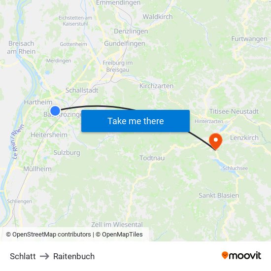 Schlatt to Raitenbuch map