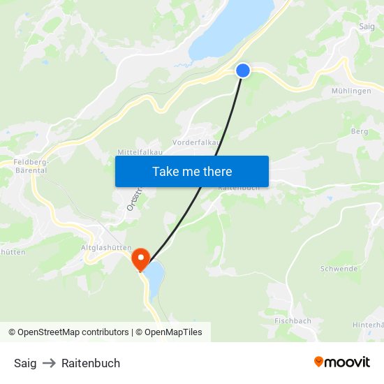 Saig to Raitenbuch map