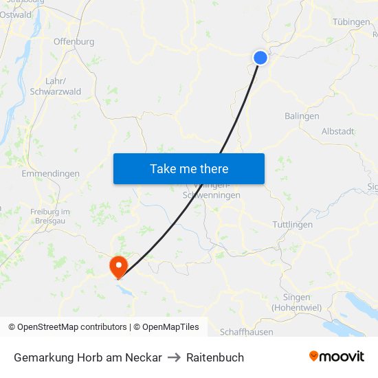 Gemarkung Horb am Neckar to Raitenbuch map