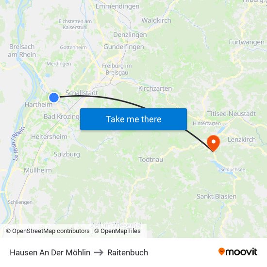 Hausen An Der Möhlin to Raitenbuch map