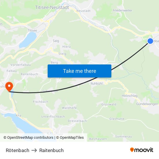 Rötenbach to Raitenbuch map