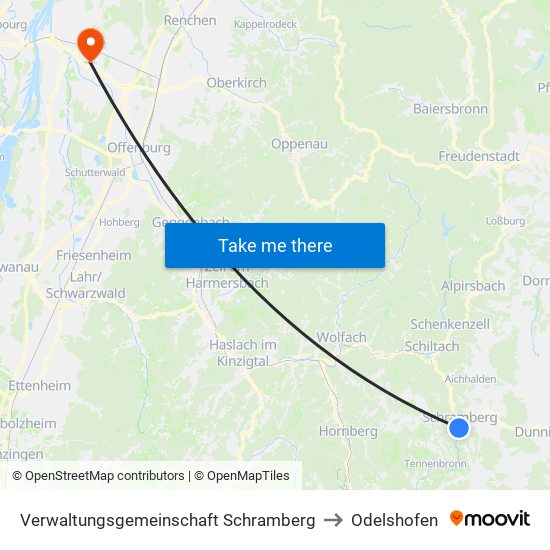 Verwaltungsgemeinschaft Schramberg to Odelshofen map