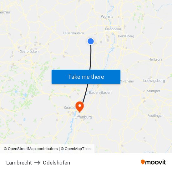 Lambrecht to Odelshofen map