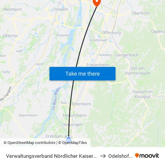 Verwaltungsverband Nördlicher Kaiserstuhl to Odelshofen map