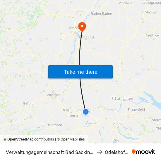 Verwaltungsgemeinschaft Bad Säckingen to Odelshofen map