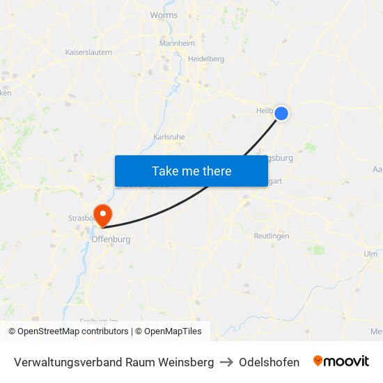 Verwaltungsverband Raum Weinsberg to Odelshofen map