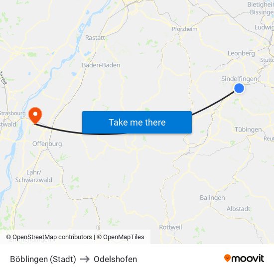 Böblingen (Stadt) to Odelshofen map