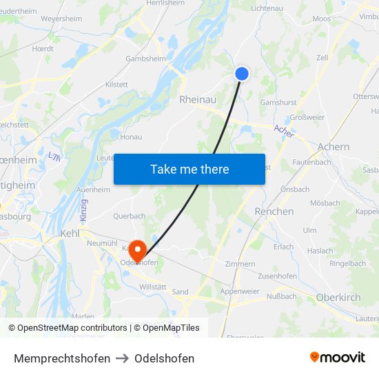 Memprechtshofen to Odelshofen map