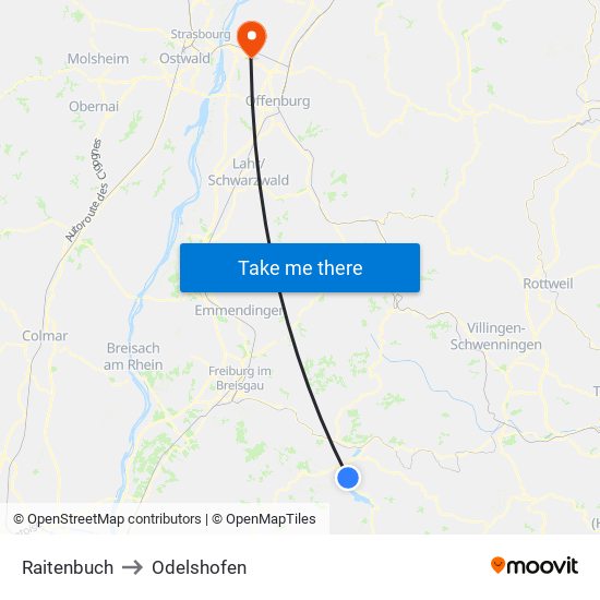 Raitenbuch to Odelshofen map