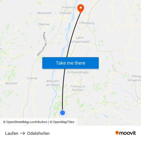 Laufen to Odelshofen map