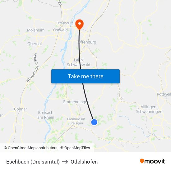 Eschbach (Dreisamtal) to Odelshofen map