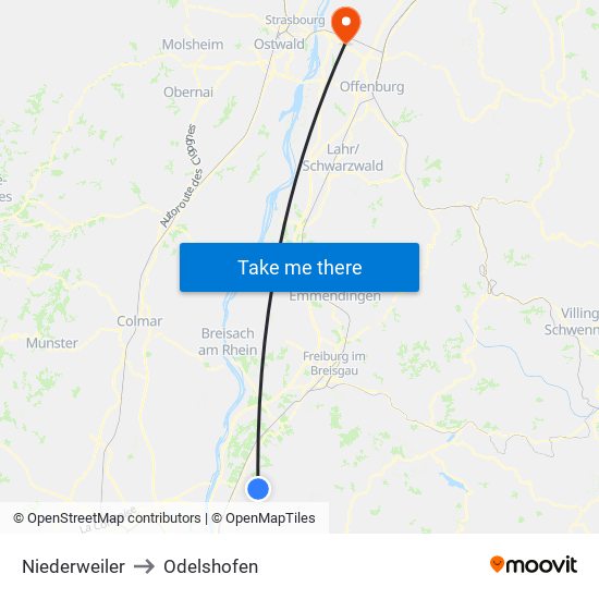 Niederweiler to Odelshofen map