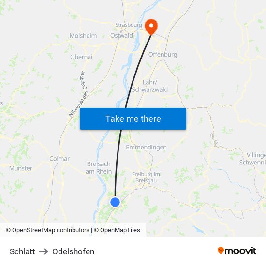 Schlatt to Odelshofen map