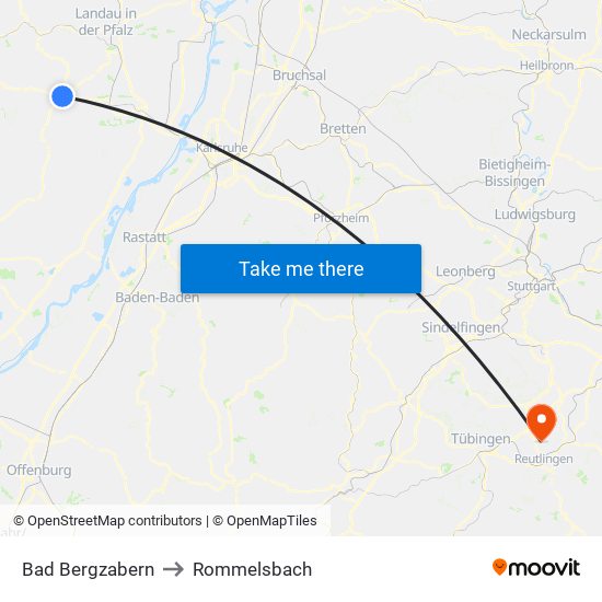 Bad Bergzabern to Rommelsbach map