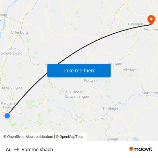 Au to Rommelsbach map