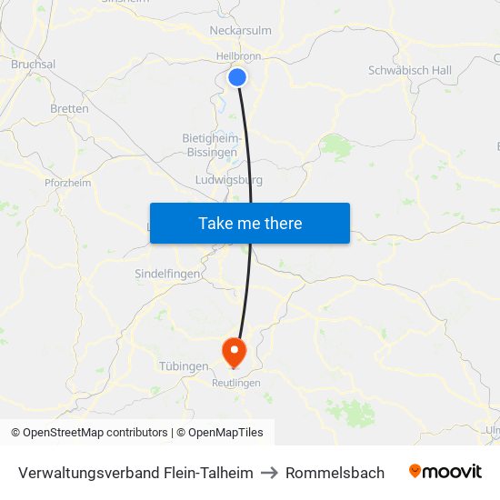 Verwaltungsverband Flein-Talheim to Rommelsbach map