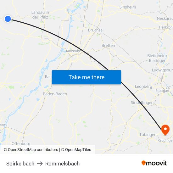 Spirkelbach to Rommelsbach map