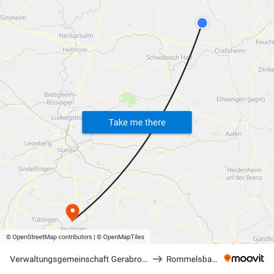 Verwaltungsgemeinschaft Gerabronn to Rommelsbach map