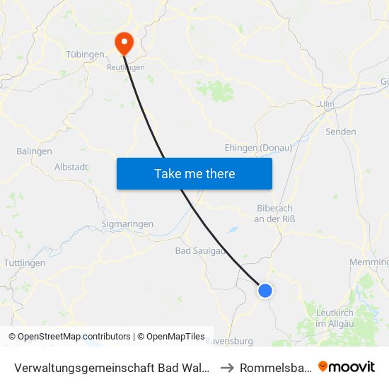 Verwaltungsgemeinschaft Bad Waldsee to Rommelsbach map